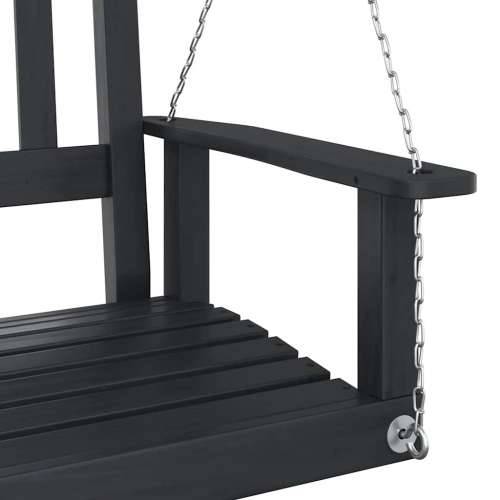 Vrtna klupa za ljuljanje s metalnim lancima crna od jelovine - Crna 115 x 65 x 63 cm 1 Cijena