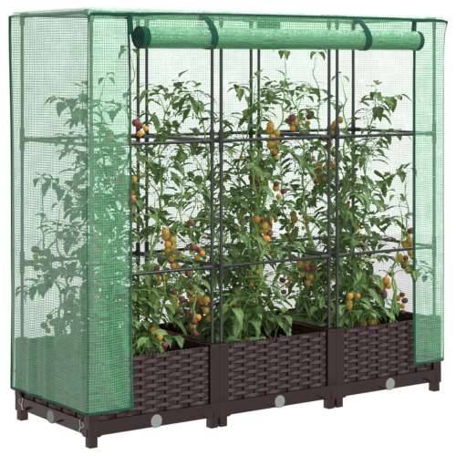 Povišena gredica s pokrovom za staklenik 120 x 40 x 123 cm - Smeđa 120 x 40 x 123 cm 1 Cijena
