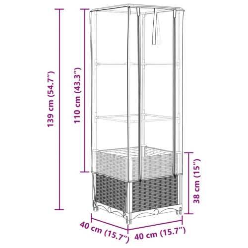 Povišena gredica s pokrovom za staklenik 40 x 40 x 139 cm - Crna 40 x 40 x 139 cm 1 Cijena