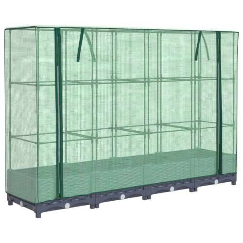 Povišena gredica s pokrovom za staklenik 160 x 40 x 123 cm - Plavo-siva 160 x 40 x 123 cm 1 Cijena