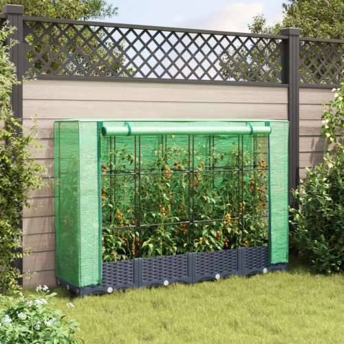 Povišena gredica s pokrovom za staklenik 160 x 40 x 123 cm - Plavo-siva 160 x 40 x 123 cm 1 Cijena