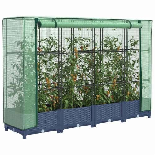 Povišena gredica s pokrovom za staklenik 160 x 40 x 123 cm - Plavo-siva 160 x 40 x 123 cm 1 Cijena