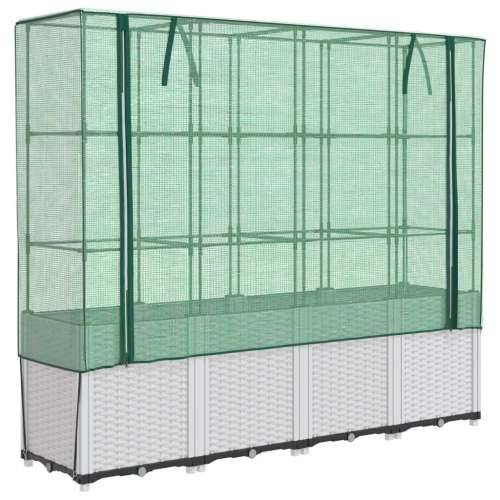 Povišena gredica s pokrovom za staklenik 160 x 40 x 153 cm - Bijela 1 Cijena