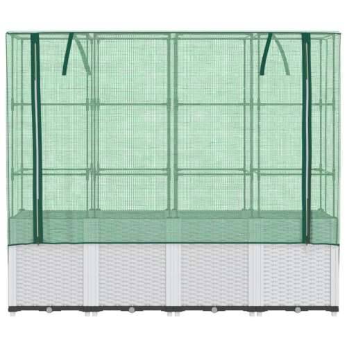 Povišena gredica s pokrovom za staklenik 160 x 40 x 153 cm - Bijela 1 Cijena