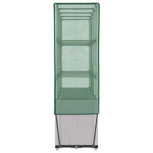 Povišena gredica s pokrovom za staklenik 160 x 40 x 153 cm - Bijela 1 Cijena