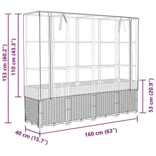 Povišena gredica s pokrovom za staklenik 160 x 40 x 153 cm - Bijela 1 Cijena