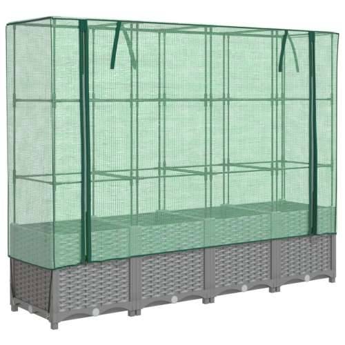 Povišena gredica s pokrovom za staklenik 160 x 40 x 138 cm - Svjetlosiva 160 x 40 x 138 cm 1 Cijena