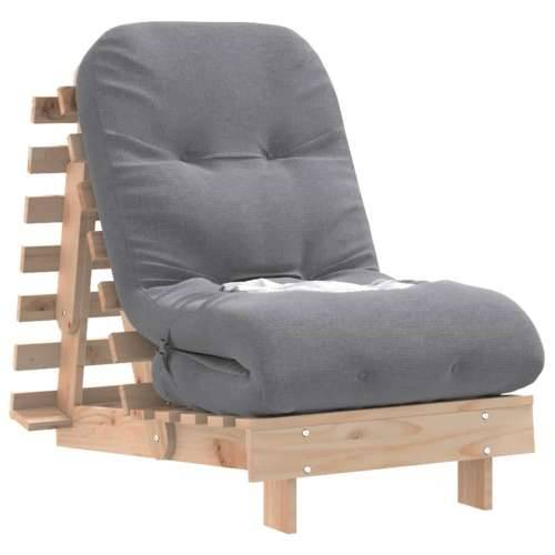 Futon na razvlačenje s madracem 60x206x11 cm masivna borovina - Prirodna boja bora 60 x 206 x 11 cm Cijena