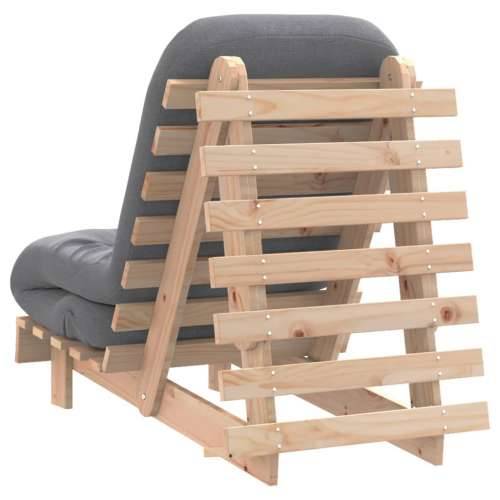 Futon na razvlačenje s madracem 60x206x11 cm masivna borovina - Prirodna boja bora 60 x 206 x 11 cm Cijena