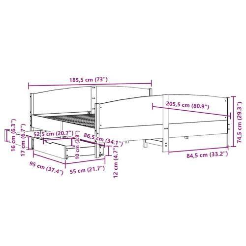 Okvir kreveta bez madraca bijeli 180x200 cm od masivne borovine - Bijela 180 x 200 cm Cijena