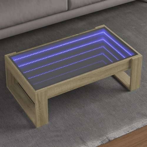 Stolić s beskonačnim LED svjetlima boja hrasta 90x53x30 cm - sonoma hrast 1 90 cm Cijena