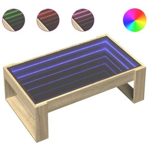 Stolić s beskonačnim LED svjetlima boja hrasta 90x53x30 cm - sonoma hrast 1 90 cm Cijena