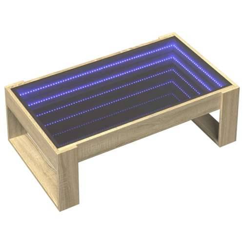 Stolić s beskonačnim LED svjetlima boja hrasta 90x53x30 cm - sonoma hrast 1 90 cm Cijena