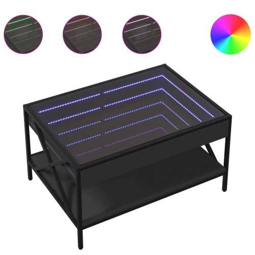 Stolić za kavu s beskonačnim LED svjetlima crni 70x50x38 cm - Crna 70 x 50 x 38 cm 1 Cijena