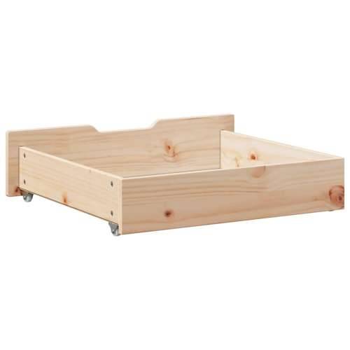 Ladice ispod kreveta s kotačima 2 kom 75x55x17 cm od borovine - Prirodna 75 x 55 x 16 cm 1 Cijena