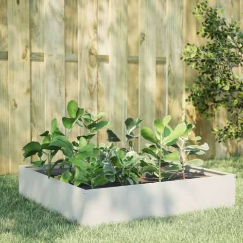 Povišena gredica - Vrtna gredica bijeli 100x100x33,5 cm od čelika - Čelik/bijela 100 x 100 x 33.5 cm 1 Čelik Cijena
