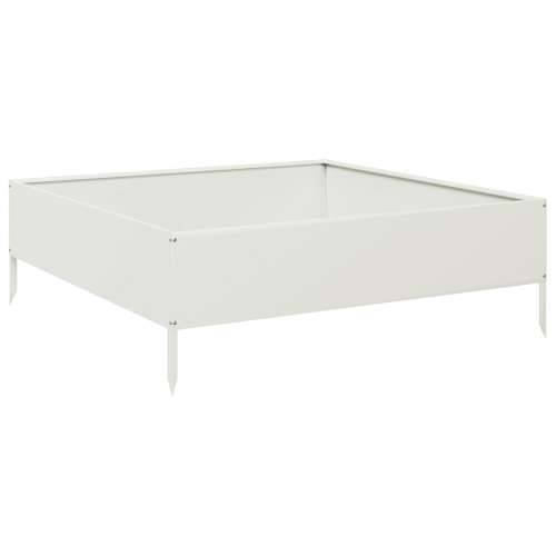 Povišena gredica - Vrtna gredica bijeli 100x100x33,5 cm od čelika - Čelik/bijela 100 x 100 x 33.5 cm 1 Čelik Cijena
