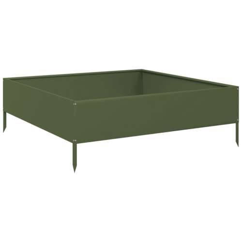 Povišena gredica - Vrtna gredica maslinastozeleni 100x100x33,5 cm čelik - Čelik/zelena 100 x 100 x 33.5 cm 1 Čelik Cijena