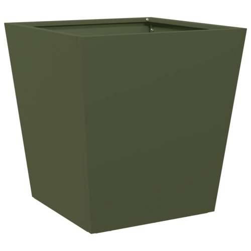 Vrtne sadilice 2 kom maslinastozelene 40x40x40 cm čelične - Čelik/zelena 40 x 40 x 40 cm 2 Cijena