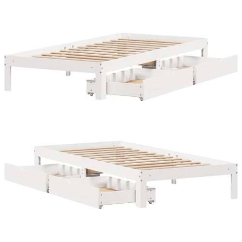 Okvir kreveta s ladicama bez madraca bijeli 90 x 200 cm - Bijela 90 x 200 cm Cijena