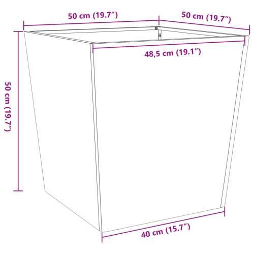 Vrtne sadilice 2 kom crne 50 x 50 x 50 cm čelične - Čelik/crna 50 x 50 x 50 cm 2 Cijena