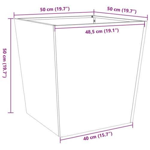 Vrtne sadilice 2 kom antracit 50 x 50 x 50 cm čelične - Čelik/antracit 50 x 50 x 50 cm 2 Cijena