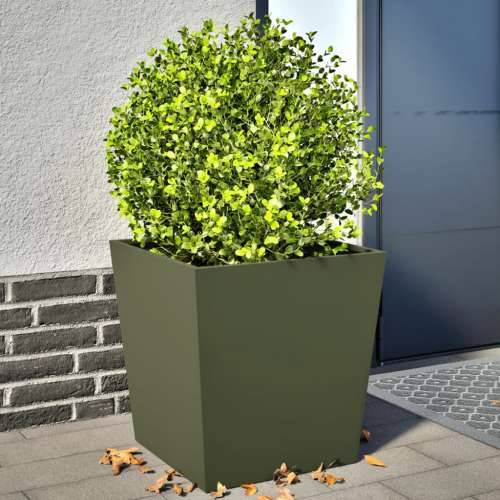 Vrtne sadilice 2 kom maslinastozelene 50 x 50 x 50 cm čelične - Čelik/zelena 50 x 50 x 50 cm 2 Cijena