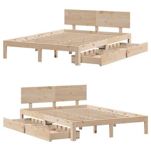 Okvir kreveta s ladicama bez madraca 135x190 cm - Prirodna 135 x 190 cm Cijena