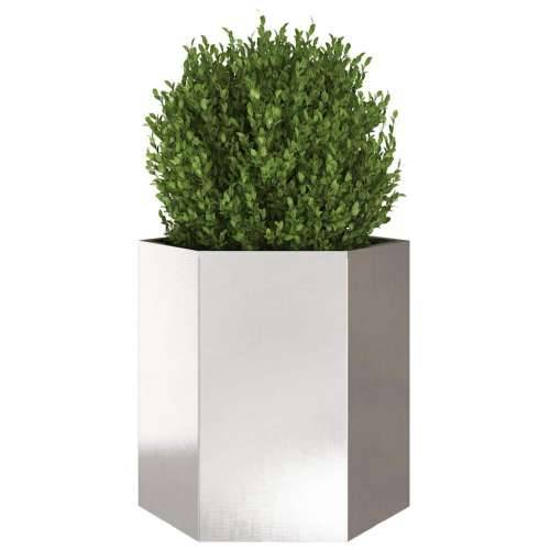 Vrtne sadilice 2 kom šesterokutna 46x40x45 m nehrđajući čelik - Nehrđajući čelik / svjetlosiva 46 x 40 x 45 cm 2 Cijena