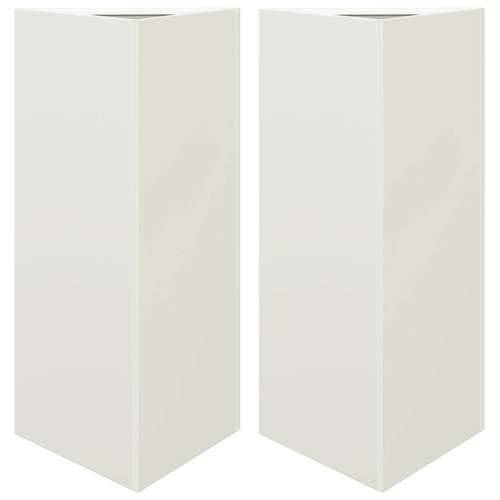 Vrtne sadilice 2 kom bijela trokutasta 40x34,5x70 cm čelične Čelik/bijela 40 x 34.5 x 70 cm 2 Cijena