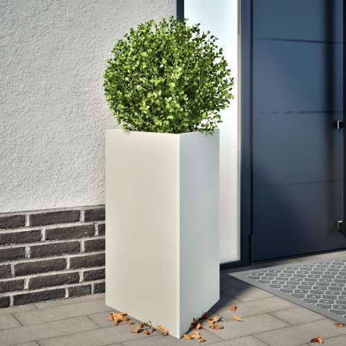Vrtne sadilice 2 kom bijele trokutaste 50x43x75 cm čelične - Čelik/bijela 50 x 43 x 75 cm 2 Cijena