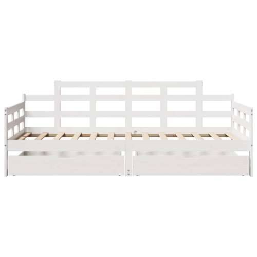 Dnevni krevet s ladicama bez madraca 90x200 cm masivno drvo - Bijela 90 x 200 cm Cijena