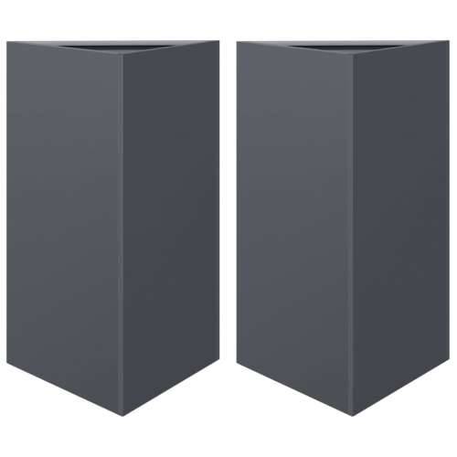 Vrtne sadilice 2 kom antracit trokutaste 50x43x75 cm čelične - Čelik/antracit 50 x 43 x 75 cm 2 Cijena