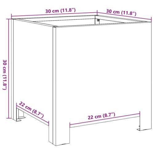 Vrtna sadilica 30x30x30 cm od pocinčanog čelika - Pocinčani čelik / siva 30 x 30 x 30 cm 1 Cijena