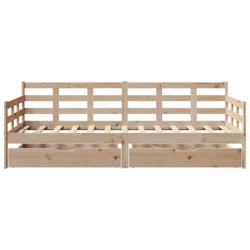 Dnevni krevet s ladicama bez madraca 80x200 cm masivno drvo - Prirodna 80 x 200 cm Cijena