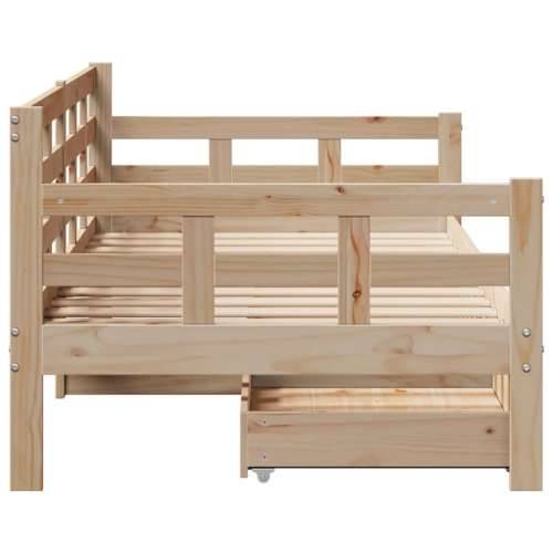 Dnevni krevet s ladicama bez madraca 80x200 cm masivno drvo - Prirodna 80 x 200 cm Cijena