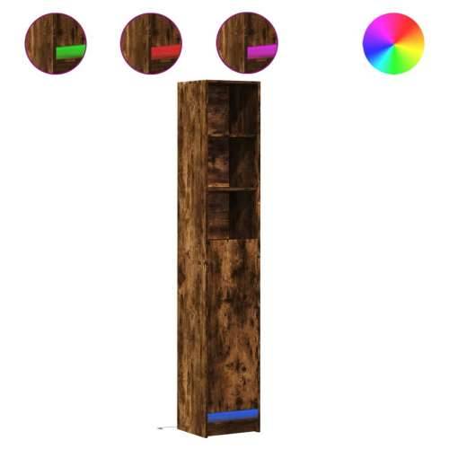 Komoda s LED svjetlima boja hrasta 36x32,5x200 cm drvena Dimljeni hrast 1 36 cm Cijena