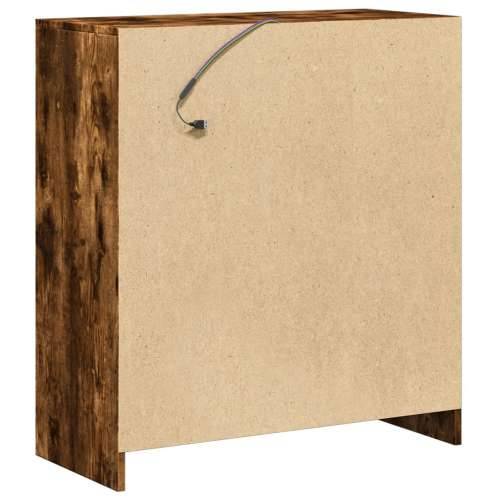 Komoda s LED svjetlima boja dimljenog hrasta 77x34x85 cm drvena - Dimljeni hrast 1 Cijena