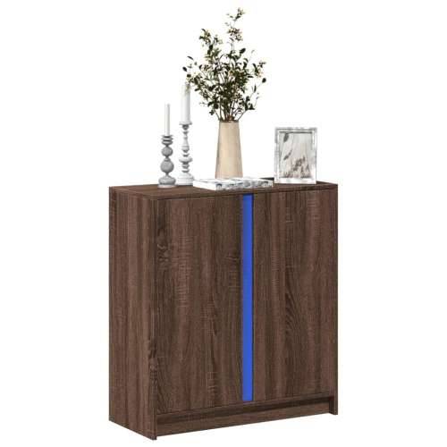 Komoda s LED svjetlima boja smeđeg hrasta 77x34x85 cm drvena - Smeđi hrast 1 Cijena