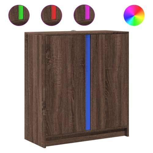 Komoda s LED svjetlima boja smeđeg hrasta 77x34x85 cm drvena - Smeđi hrast 1 Cijena
