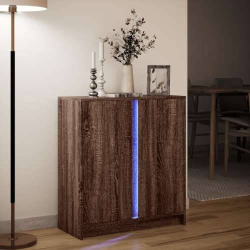 Komoda s LED svjetlima boja smeđeg hrasta 77x34x85 cm drvena - Smeđi hrast 1 Cijena