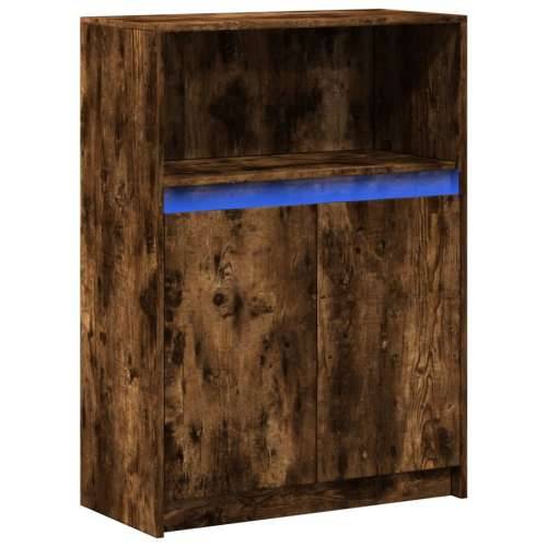 Komoda s LED svjetlima boja hrasta 72 x 34 x 100 cm drvena - Dimljeni hrast 1 72 cm Cijena