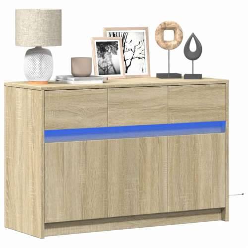 TV ormarić s LED svjetlima boja hrasta 91x34x61 cm drveni - sonoma hrast 1 Cijena