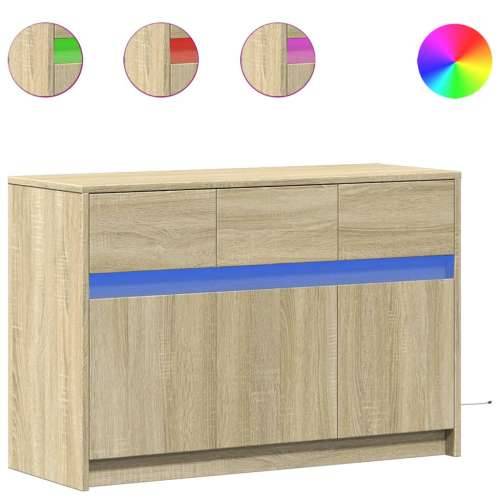 TV ormarić s LED svjetlima boja hrasta 91x34x61 cm drveni - sonoma hrast 1 Cijena