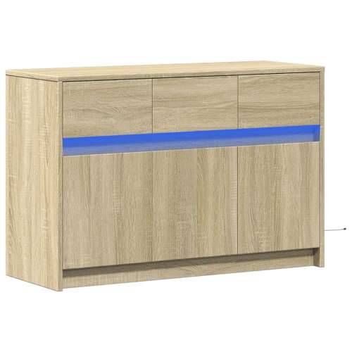 TV ormarić s LED svjetlima boja hrasta 91x34x61 cm drveni - sonoma hrast 1 Cijena