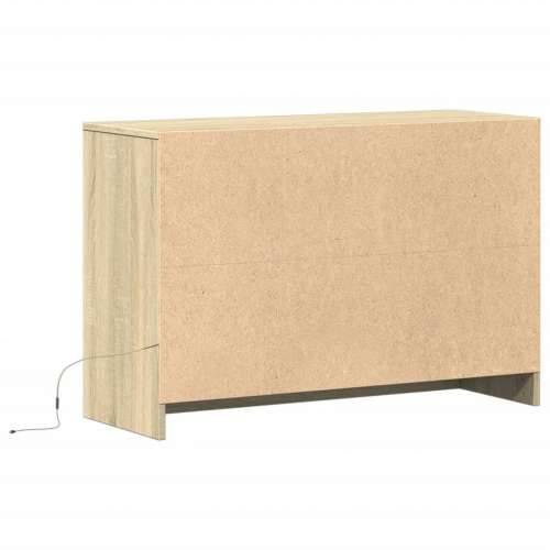 TV ormarić s LED svjetlima boja hrasta 91x34x61 cm drveni - sonoma hrast 1 Cijena