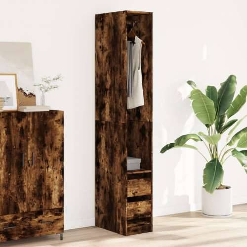 Ormar boja dimljenog hrasta 30x50x200 cm od konstruiranog drva - Dimljeni hrast 30 x 50 x 200 cm 1 2 ladice Cijena
