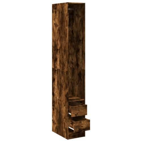 Ormar boja dimljenog hrasta 30x50x200 cm od konstruiranog drva - Dimljeni hrast 30 x 50 x 200 cm 1 2 ladice Cijena