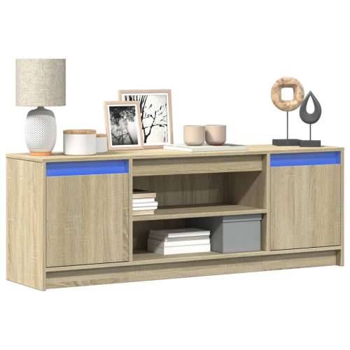 TV ormarić s LED svjetlima boja hrasta 139,5x34x50 cm drveni - sonoma hrast 1 139.5 cm Cijena