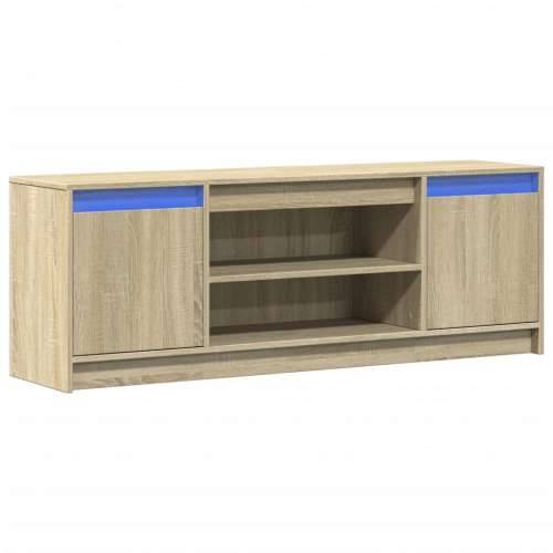 TV ormarić s LED svjetlima boja hrasta 139,5x34x50 cm drveni - sonoma hrast 1 139.5 cm Cijena